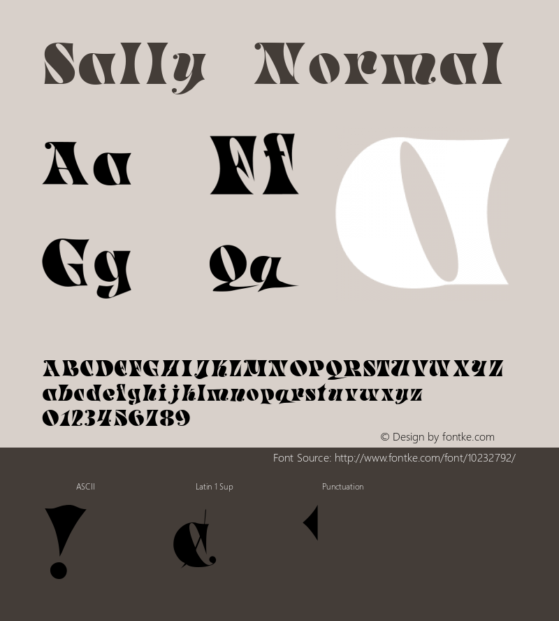 Sally Normal 1.0 Wed Sep 21 19:13:18 1994 Font Sample