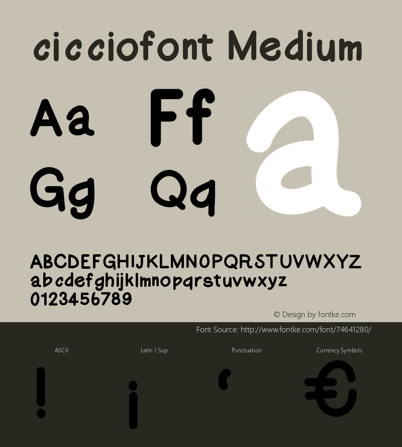 cicciofont Version 001.000 Font Sample