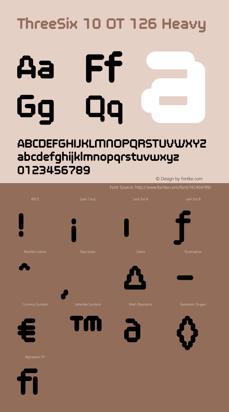 ThreeSix10OT-126Heavy Version 7.504; 2012; Build 1020 Font Sample