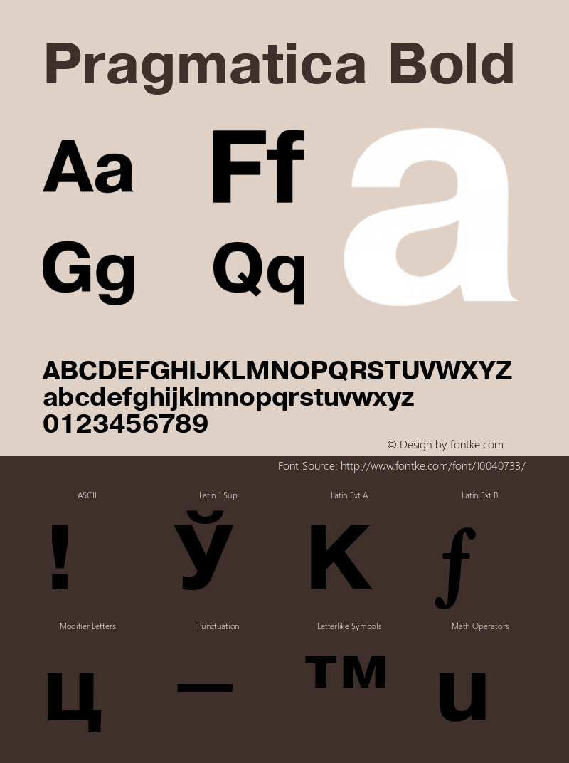 Pragmatica Bold 001.001 Font Sample