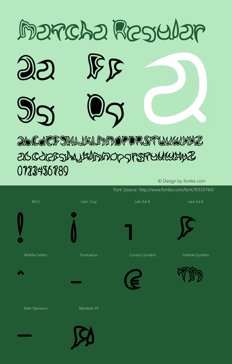 Matcha Regular Version 1.000 2013 initial release Font Sample