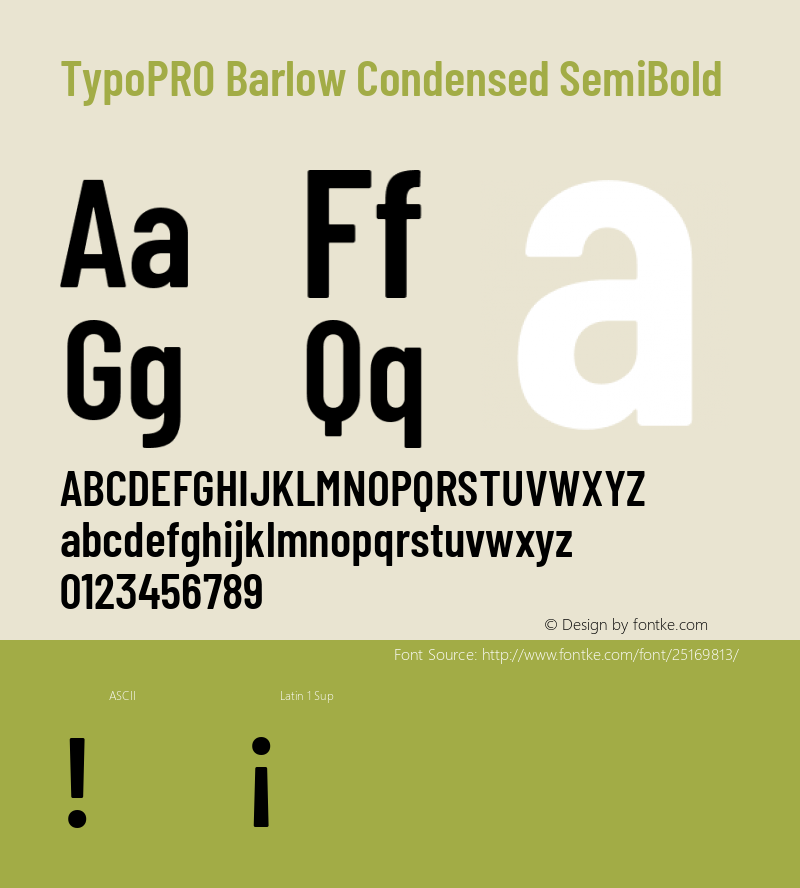 TypoPRO Barlow Condensed SemiBold Version 1.301 Font Sample