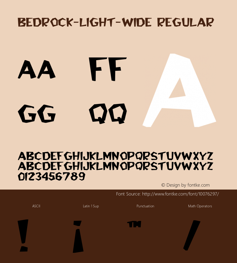 Bedrock-Light-Wide Regular Unknown Font Sample