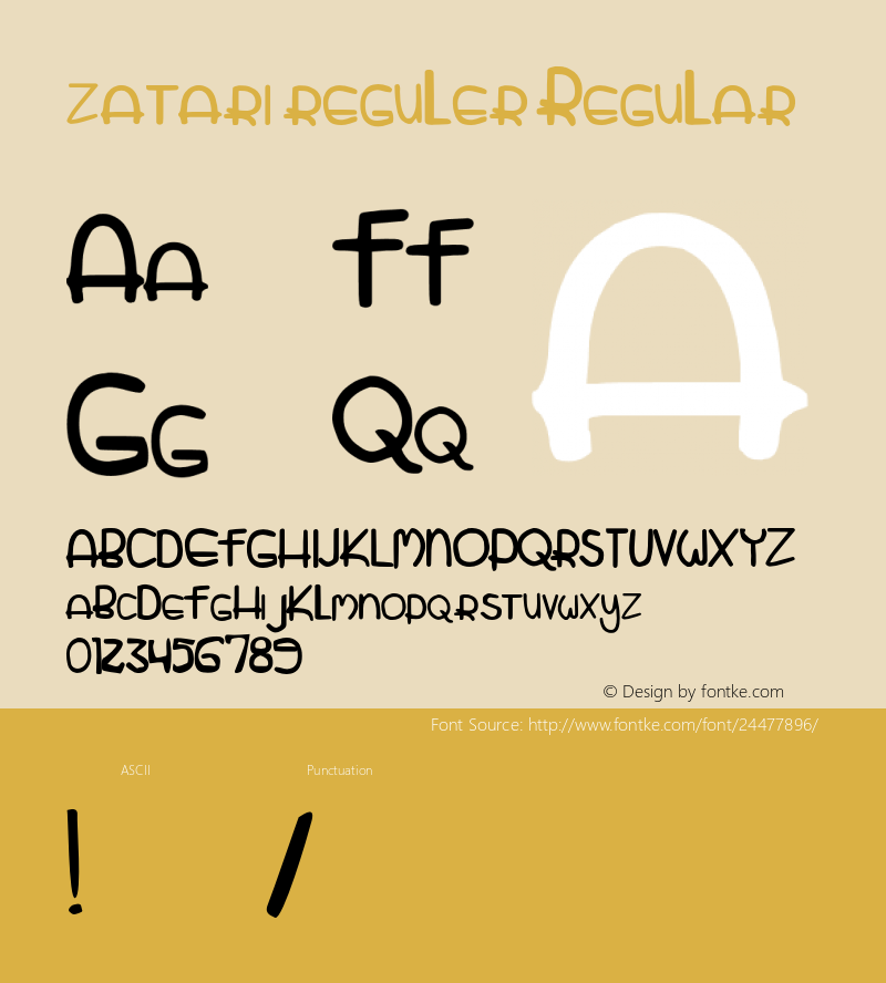 zatarireguler Version 1.000;PS 001.001;hotconv 1.0.56 Font Sample