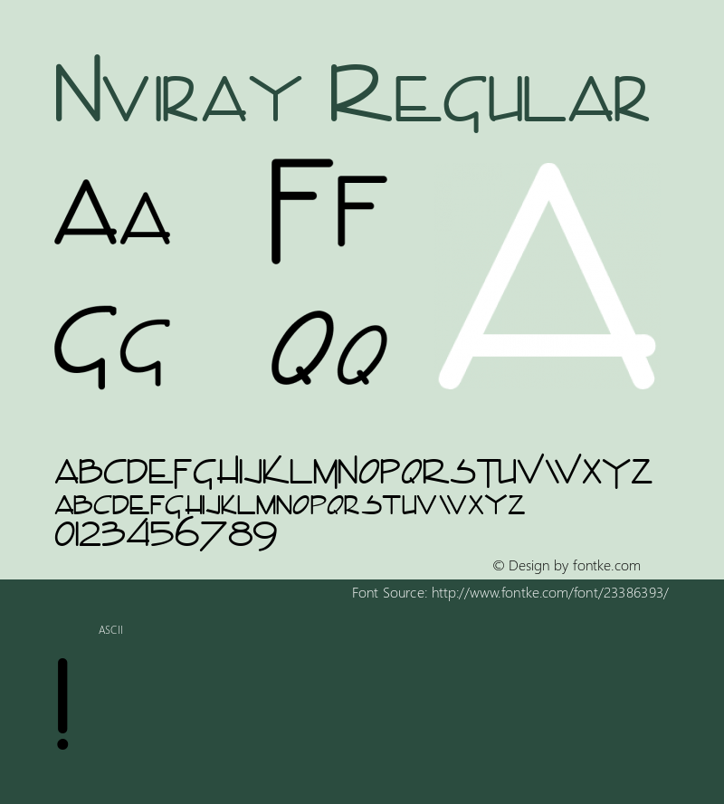 Nviray Regular Altsys Metamorphosis:10/26/94 Font Sample