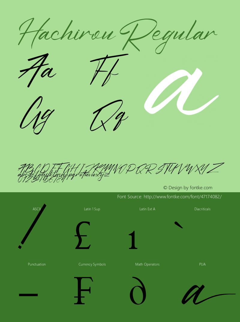 Hachirou Version 1.00;November 23, 2019;FontCreator 12.0.0.2545 64-bit Font Sample