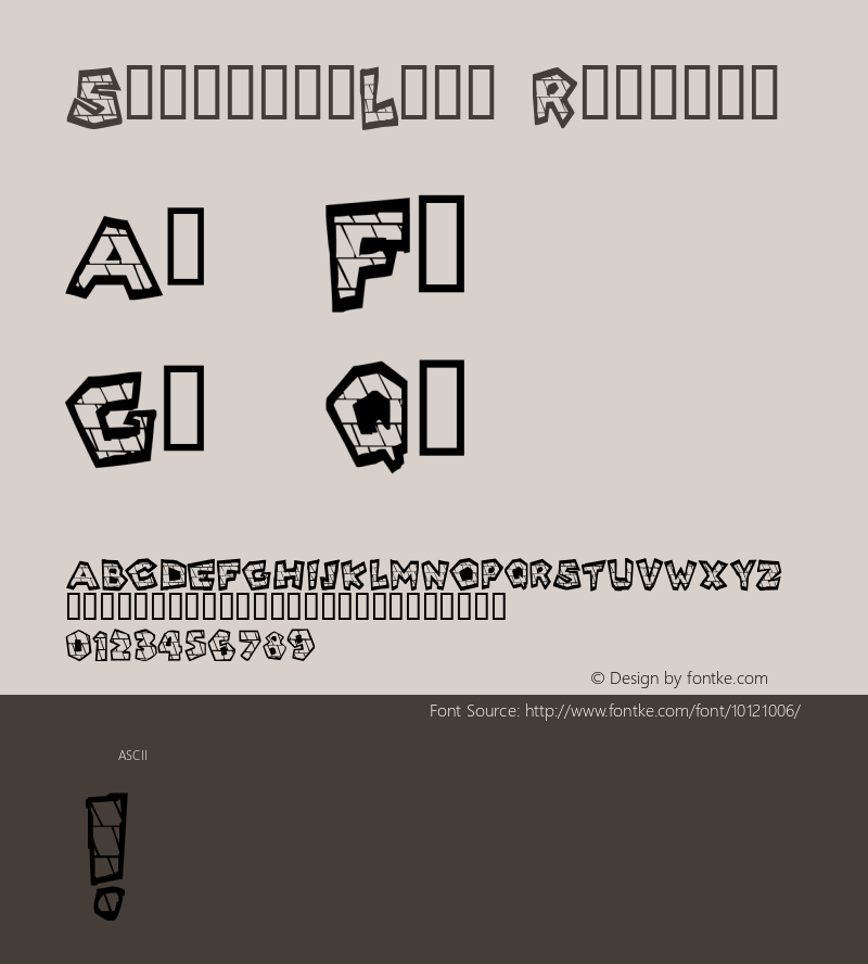 Shingle_Ling Regular Macromedia Fontographer 4.1 11/21/03 Font Sample
