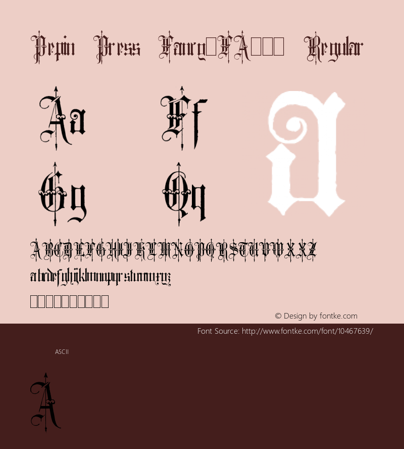 Pepin Press Fancy-FA129 Regular Version 2.00 February 14, 2011 Font Sample