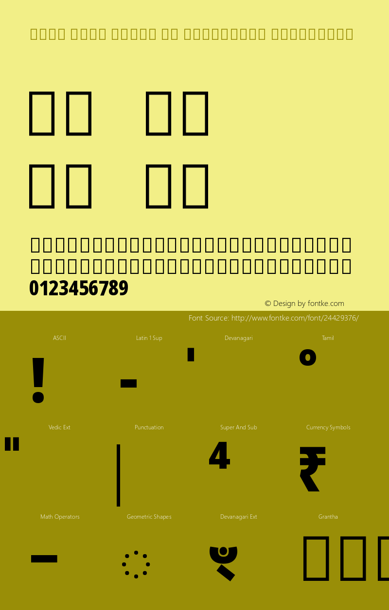 Noto Sans Tamil UI Condensed ExtraBold Version 2.000 Font Sample