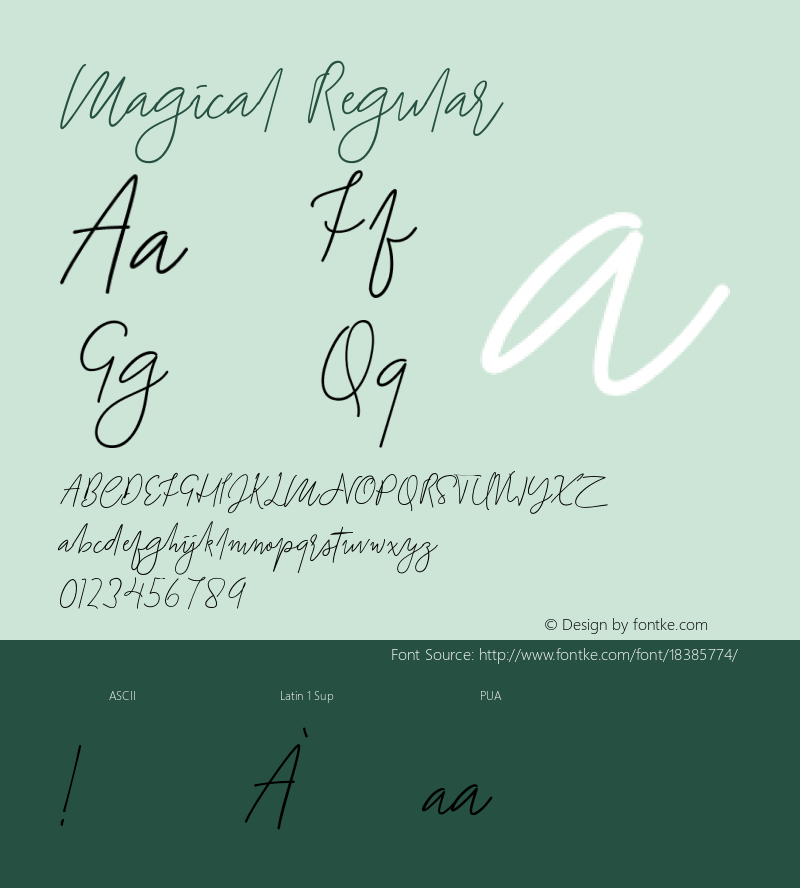 Magical Regular Version 001.000 Font Sample