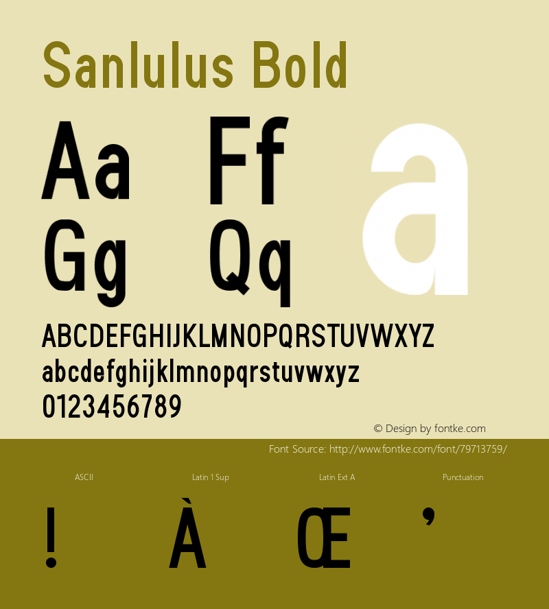 Sanlulus Bold Version 1.001;Fontself Maker 3.5.1 Font Sample
