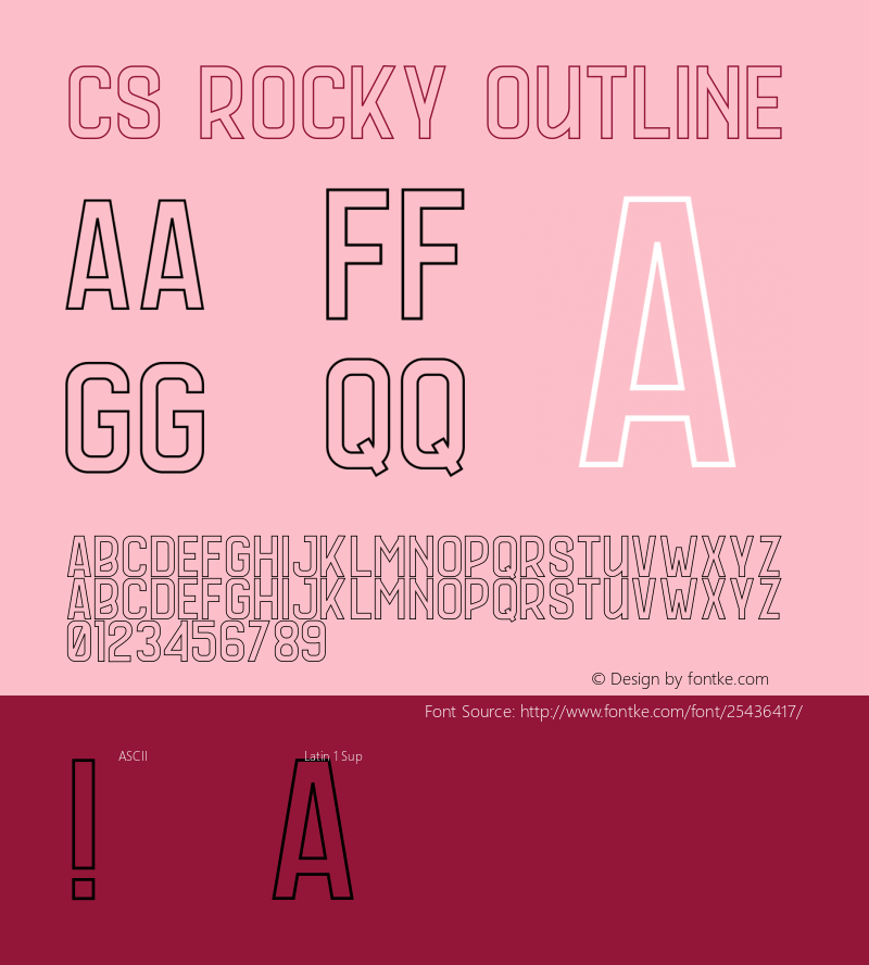 CS Rocky Outline Version 1.002;Fontself Maker 2.1.2 Font Sample