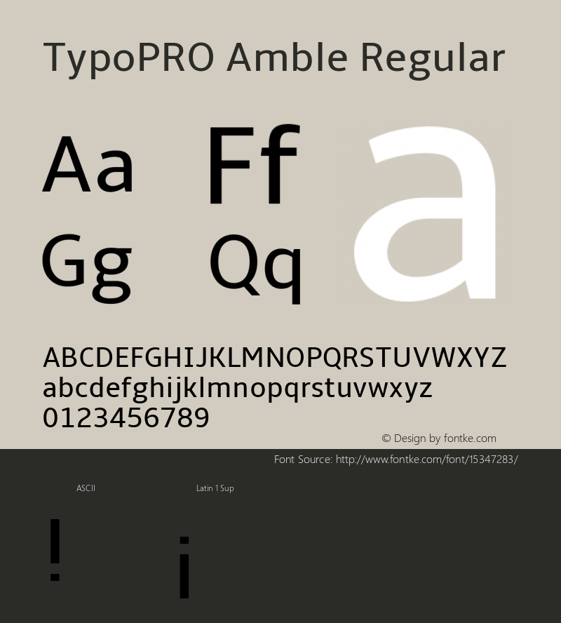 TypoPRO Amble Regular Version 1.00000; 2009 Font Sample