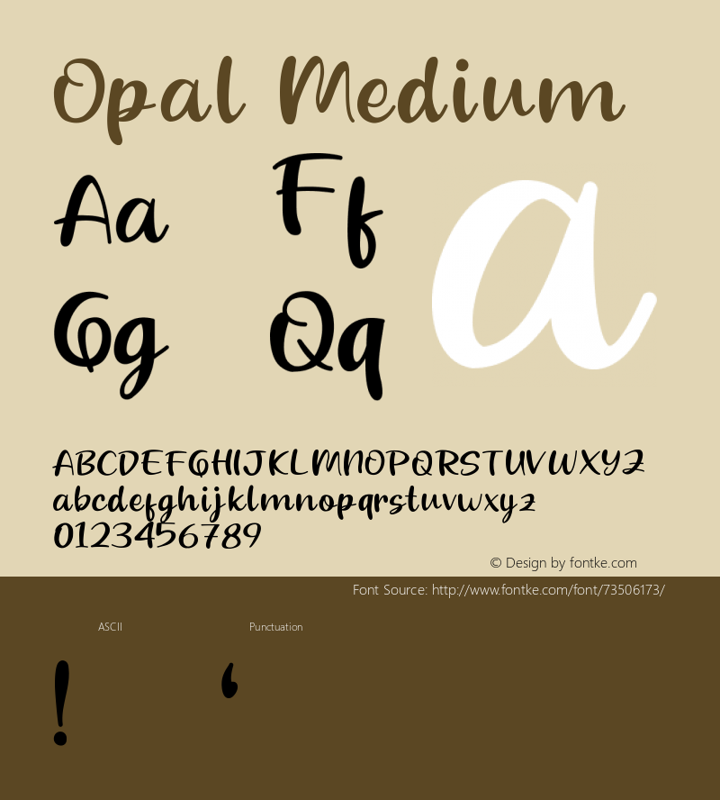 Opal Version 001.000 Font Sample