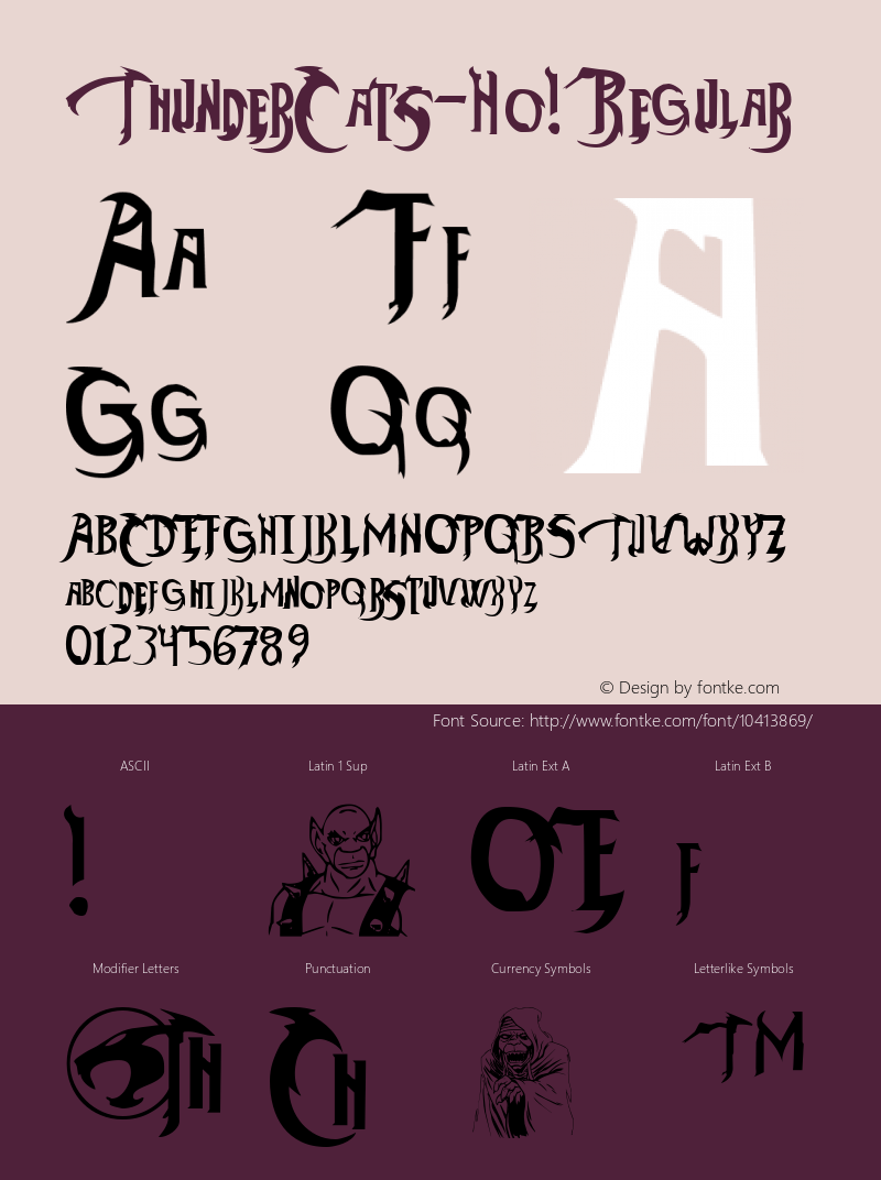 ThunderCats-Ho! Regular Version 1.004 Font Sample