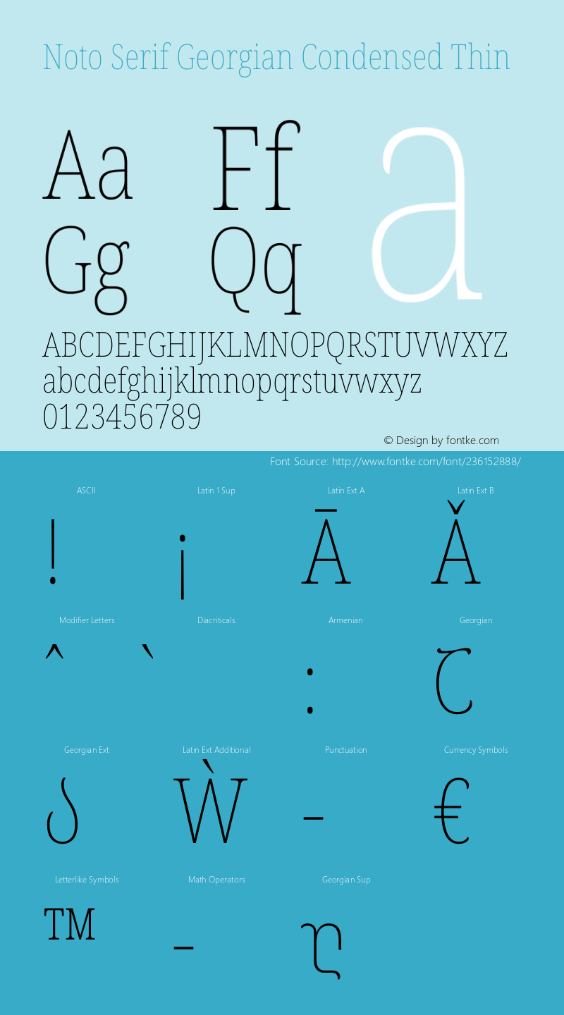 Noto Serif Georgian Condensed Thin Version 2.002图片样张