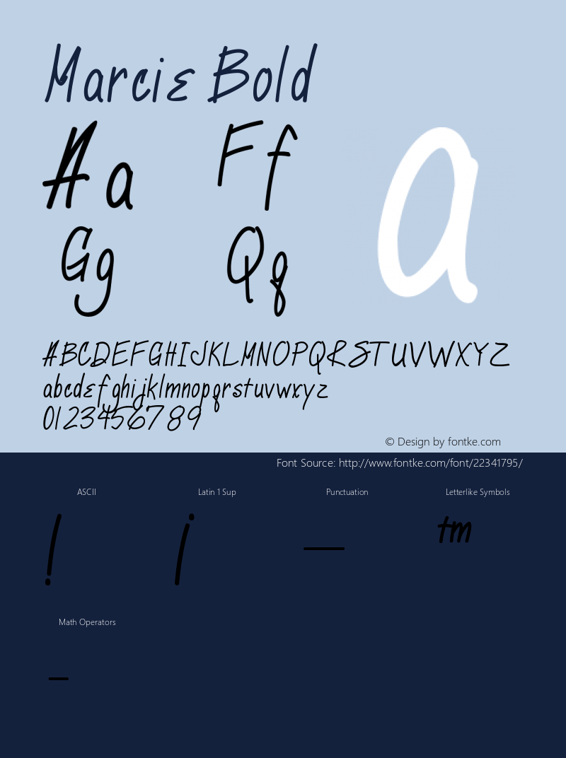 Marcie-Bold 001.000 Font Sample