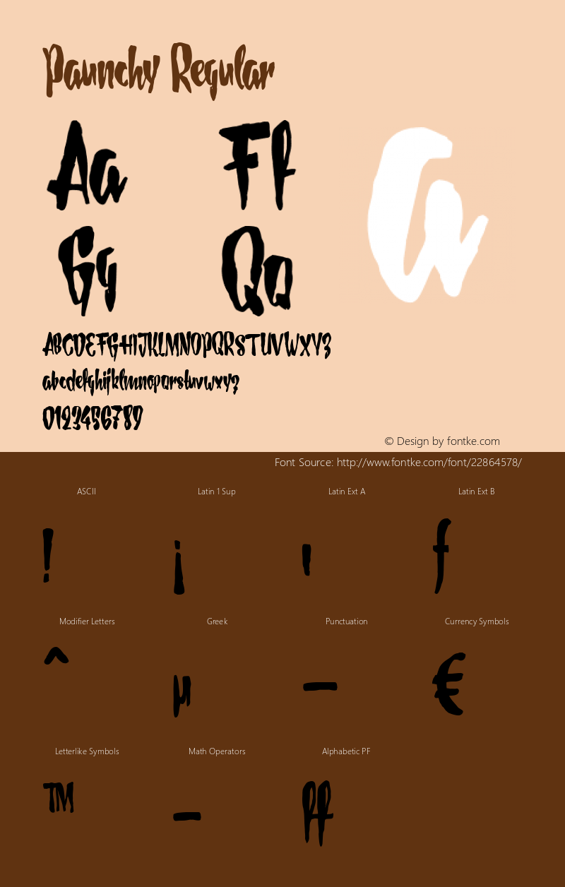 Paunchy Version 001.000 Font Sample