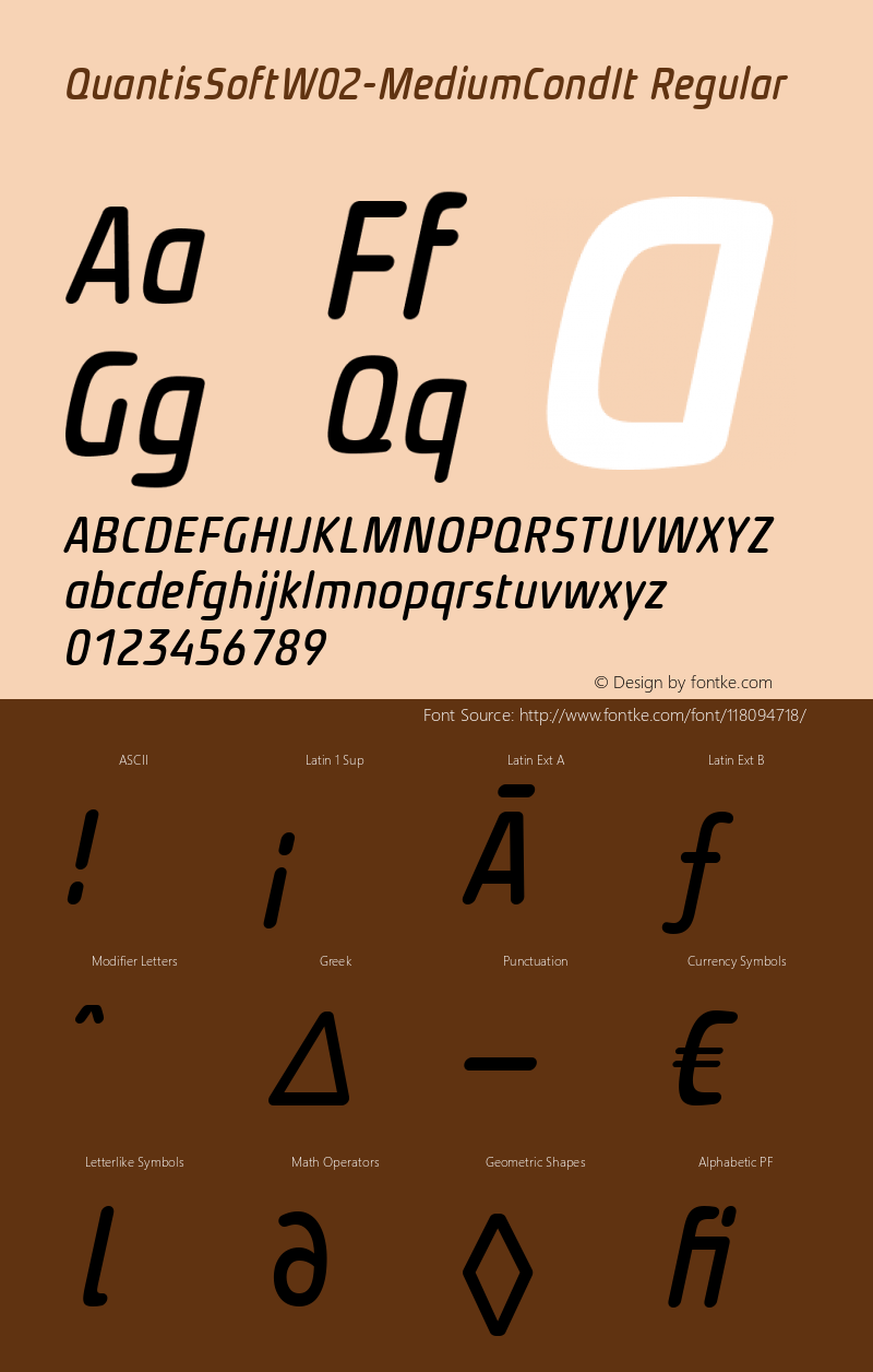 Quantis Soft W02 Medium Cond It Version 1.00 Font Sample