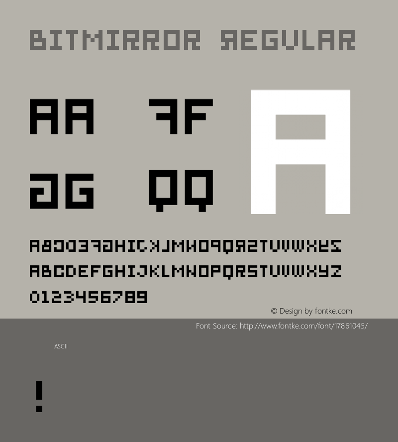 bitmirror Regular 1.0 Font Sample