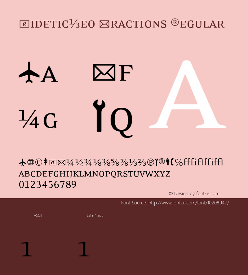 EideticNeo Fractions Regular 001.000 Font Sample