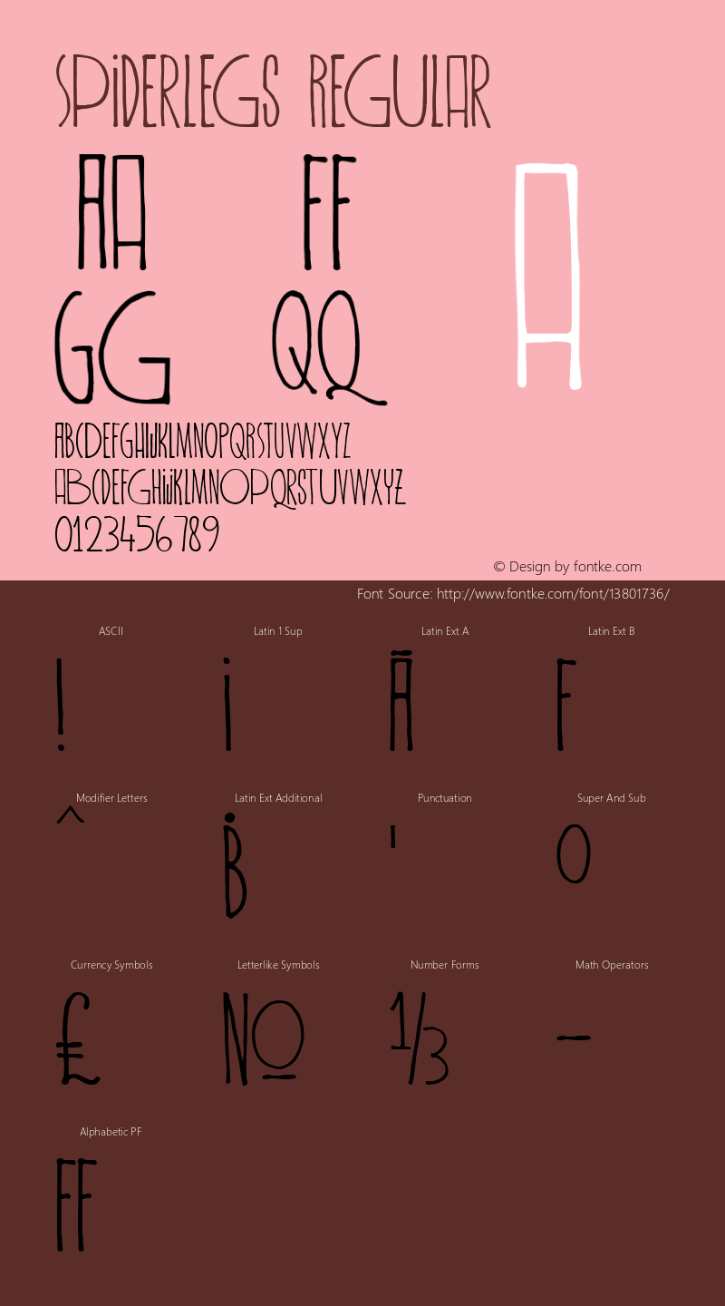 Spiderlegs Regular Version 1.000 Font Sample