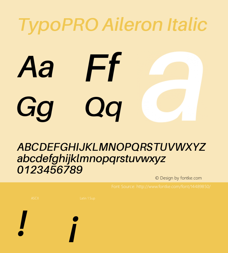 TypoPRO Aileron Italic Version 1.000;PS 001.000;hotconv 1.0.70;makeotf.lib2.5.58329 Font Sample