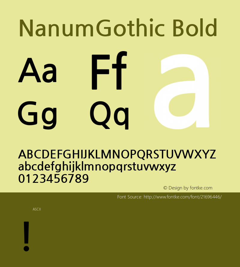 NanumGothic Bold  Font Sample