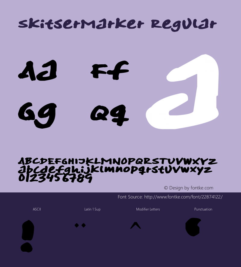 SkitserMarker Version 1.00 September 25, 2012, initial release Font Sample