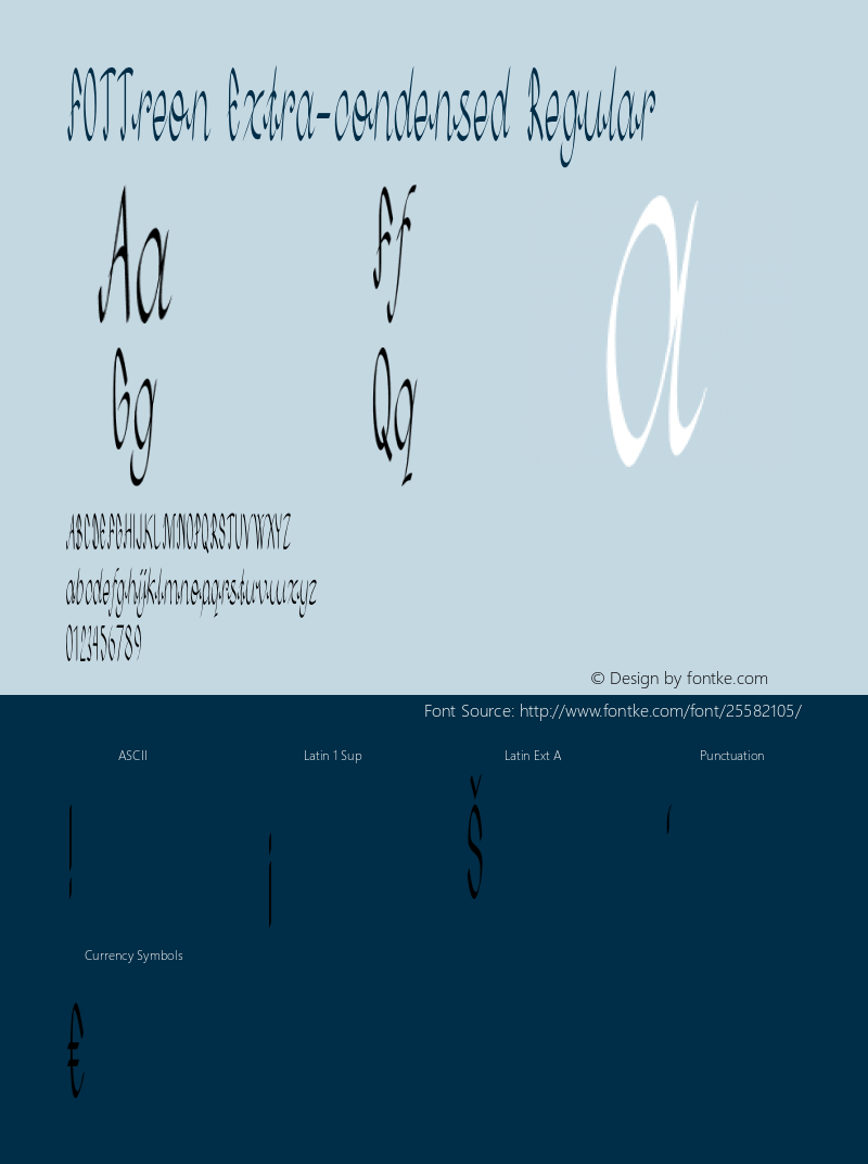 FOTTreon-ExtracondensedRegular Version 1.000 Font Sample