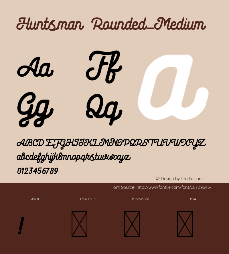 Huntsman Rounded-Medium Version 1.002;Fontself Maker 3.1.1 Font Sample