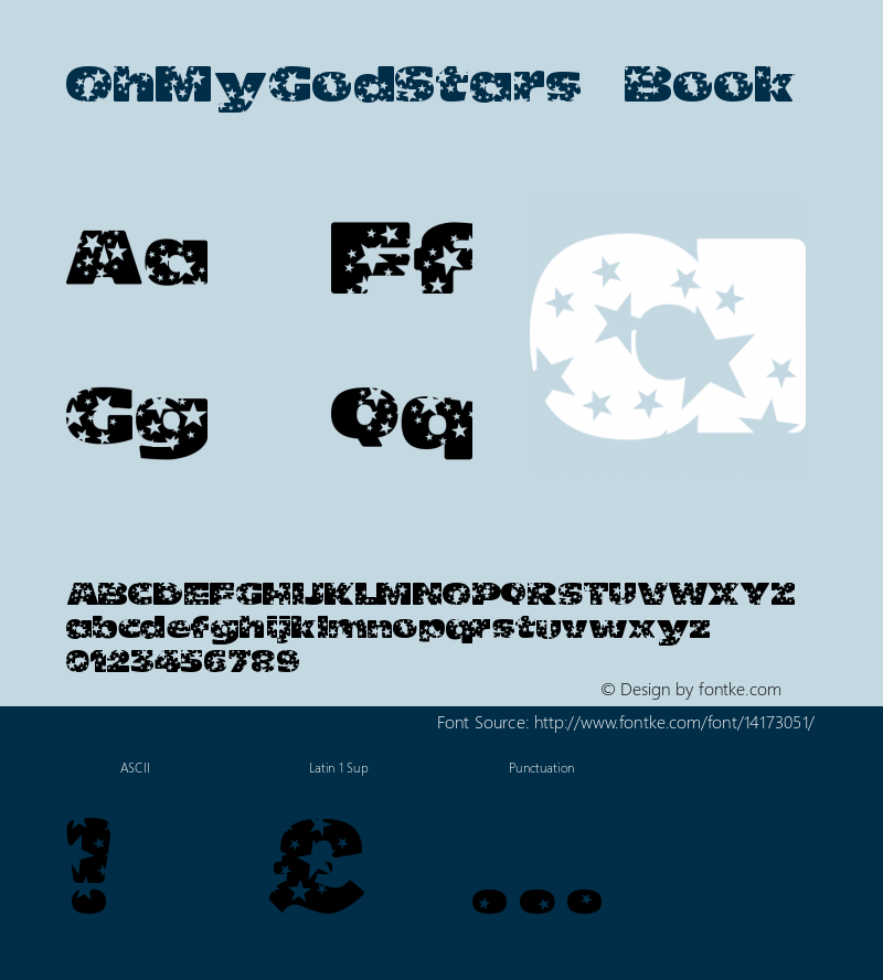 OhMyGodStars Book Version 001.000 Font Sample