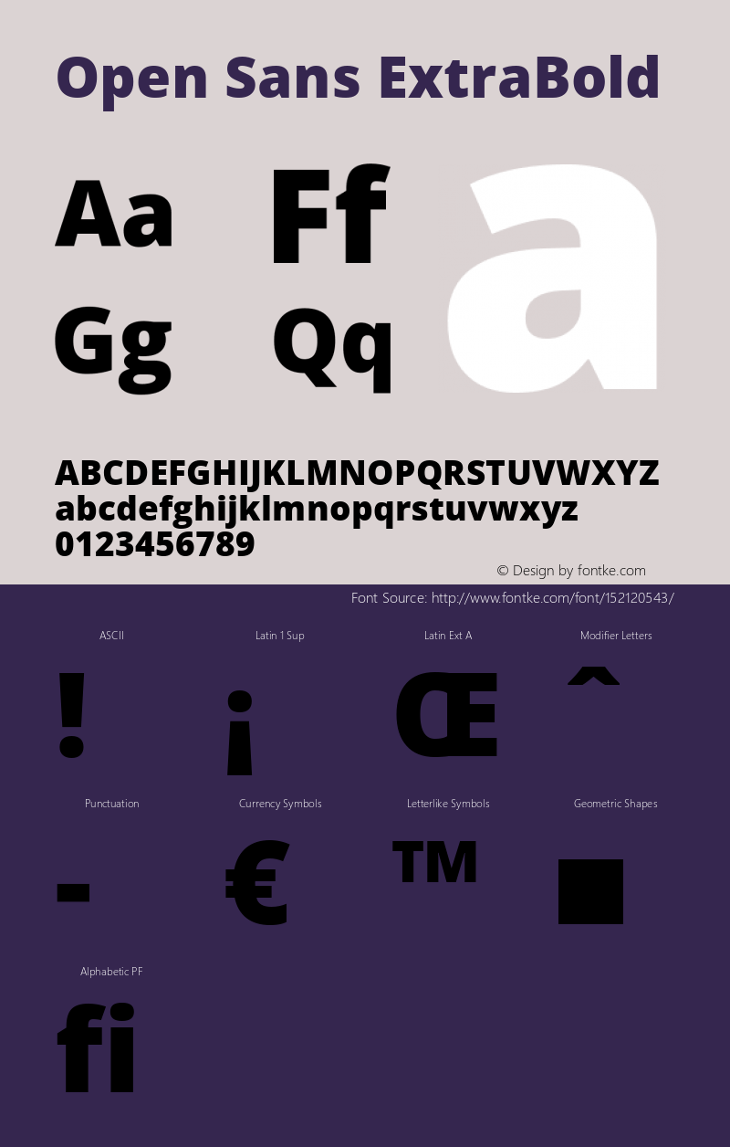 Open Sans ExtraBold Regular Version 1.10 Font Sample