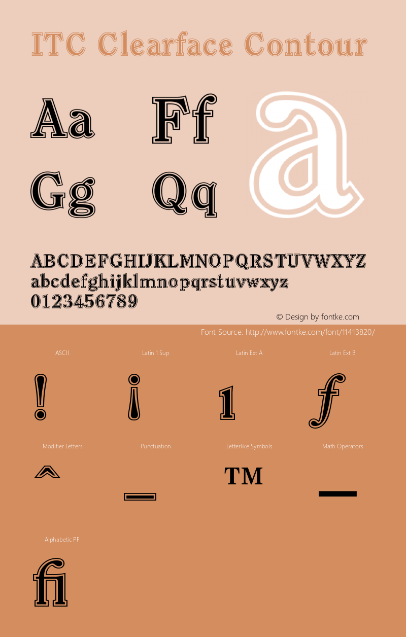 ITC Clearface Contour Version 2.0-1.0 Font Sample