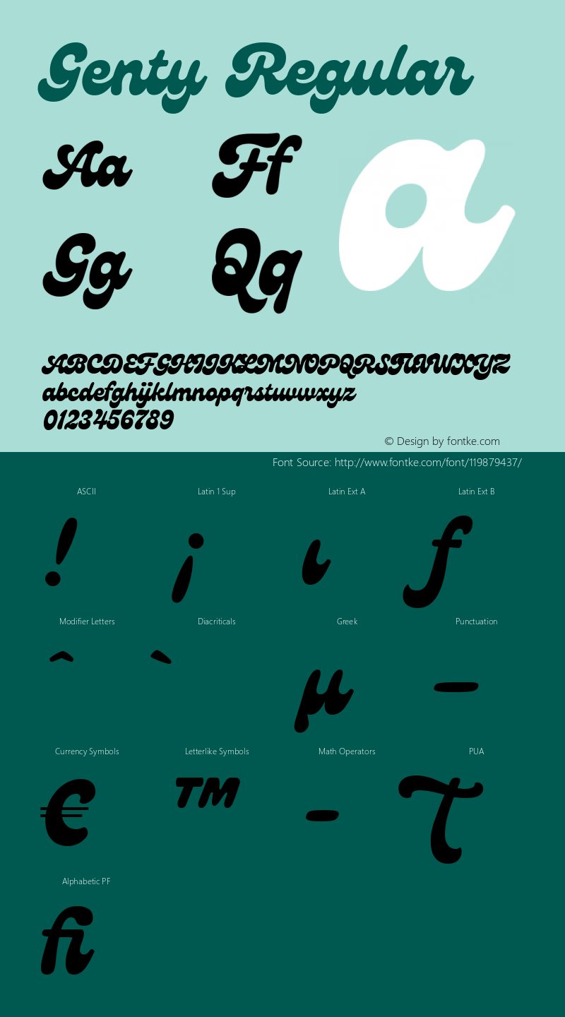 Genty 1.000 Font Sample