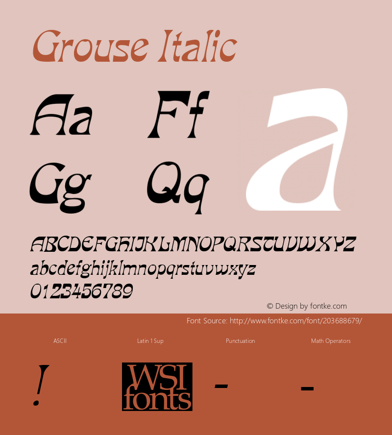 Grouse Italic Macromedia Fontographer 4.1 7/20/96图片样张