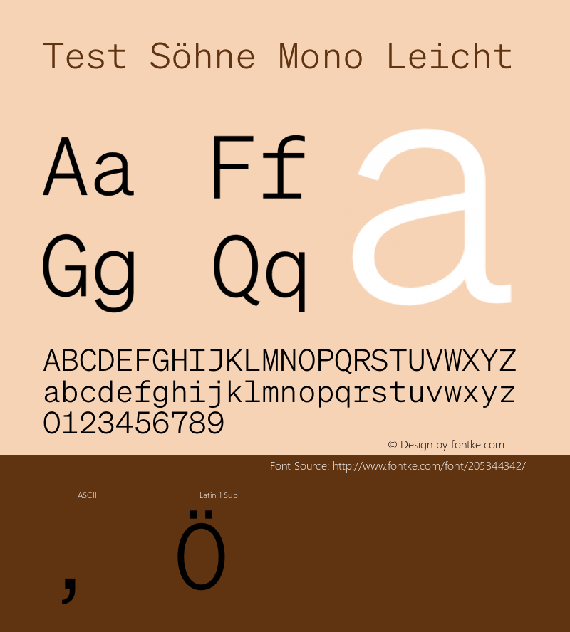 Test Söhne Mono Leicht Version 1.109;hotconv 1.0.116;makeotfexe 2.5.65601图片样张