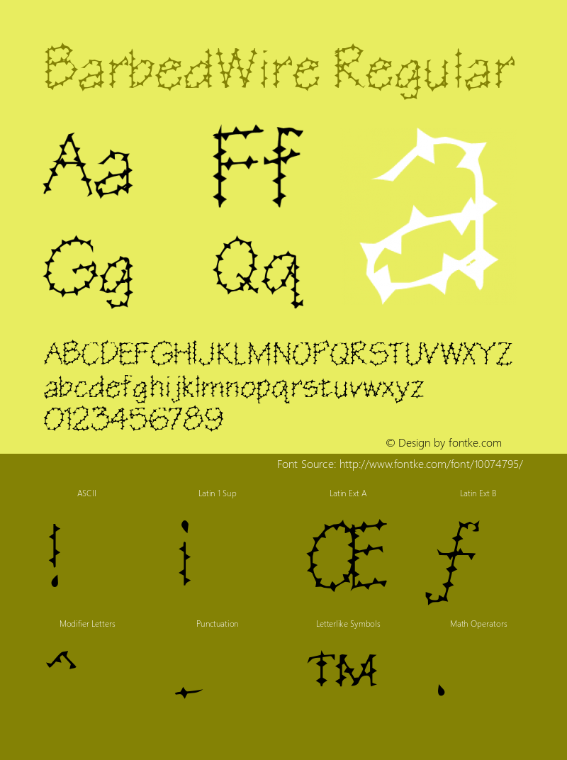 BarbedWire Regular Rev. 003.000 Font Sample