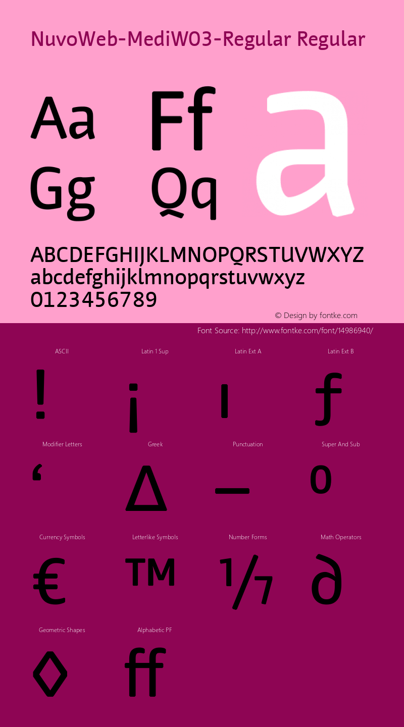 NuvoWeb-MediW03-Regular Regular Version 7.504 Font Sample