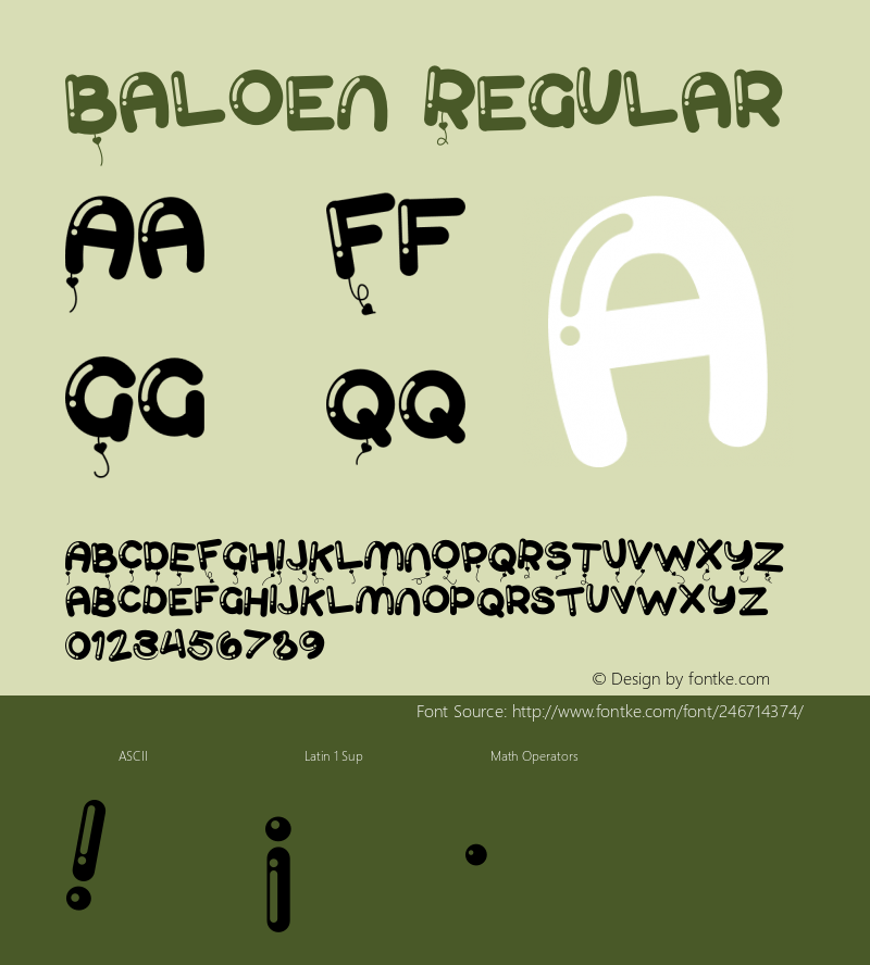 Baloen Version 1.00;September 3, 2021;FontCreator 12.0.0.2525 64-bit图片样张