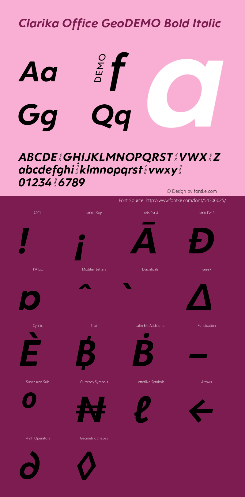 Clarika Office GeoDEMO Bold Italic Version 3.000;hotconv 1.0.109;makeotfexe 2.5.65596 Font Sample