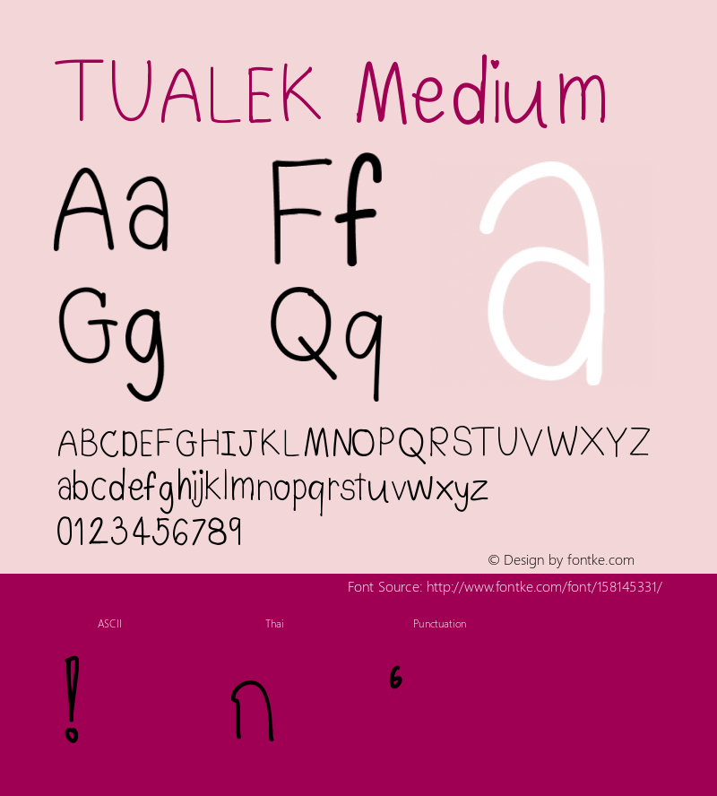 TUALEK Version 001.000 Font Sample