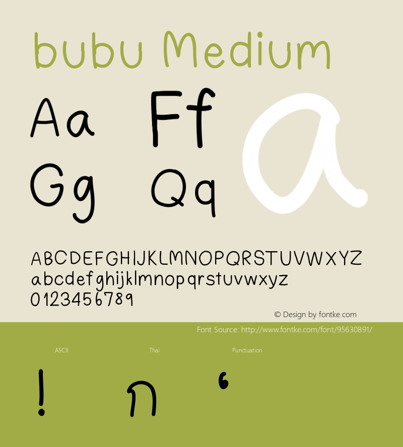 bubu Version 001.000 Font Sample