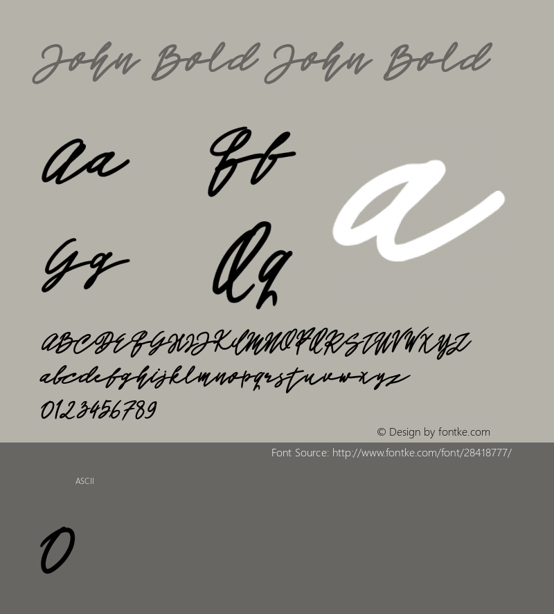 John Bold Version 1.000 Font Sample