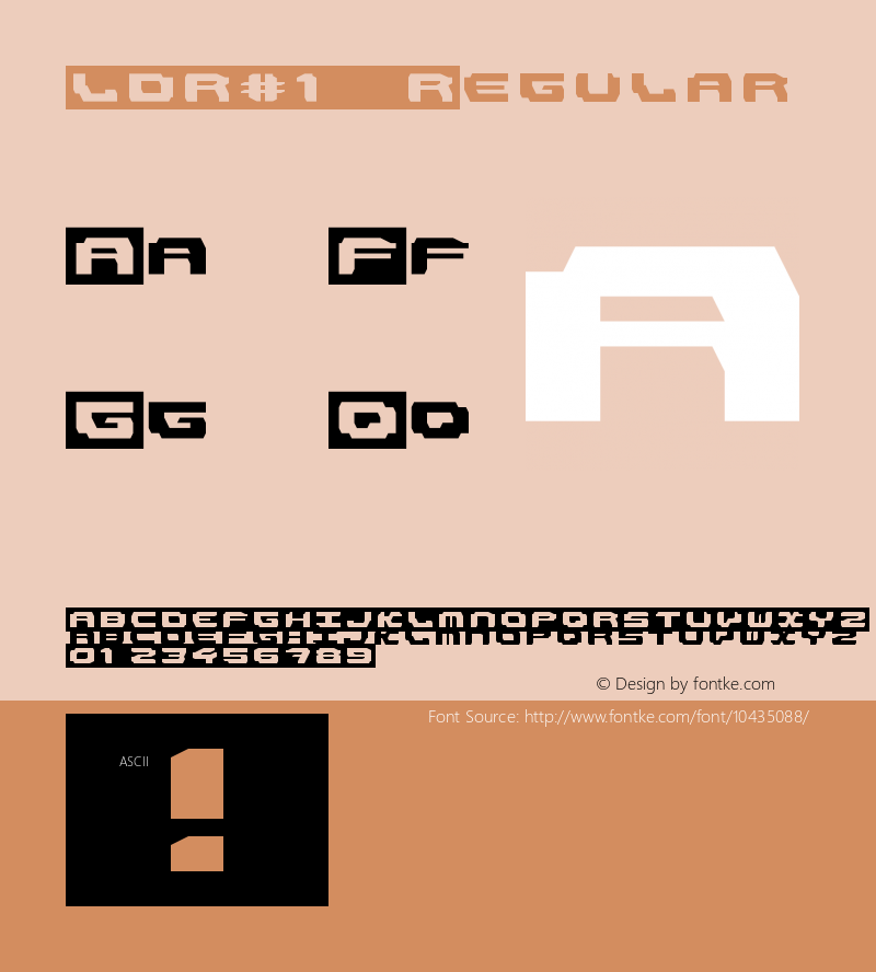 LDR#1 Regular Version 1.0 Font Sample