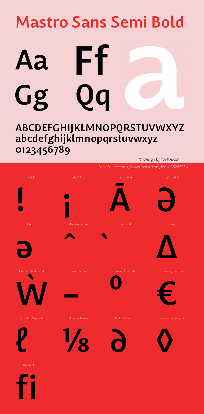 Mastro Sans Semi Bold Version 1.000;PS 001.000;hotconv 1.0.88;makeotf.lib2.5.64775图片样张