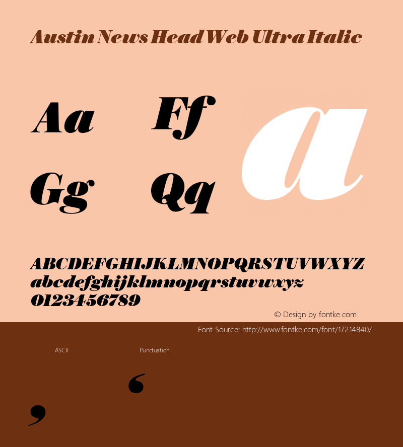 Austin News Head Web Ultra Italic Version 1.1 2015 Font Sample