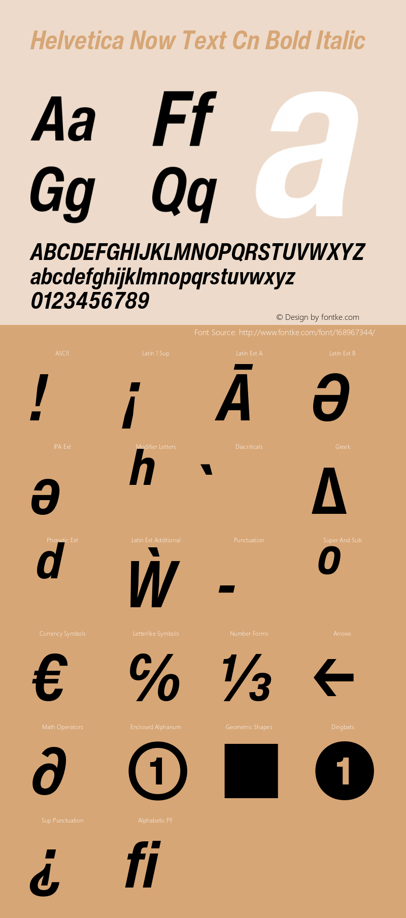 Helvetica Now Text Cn Bold It Version 2.00图片样张