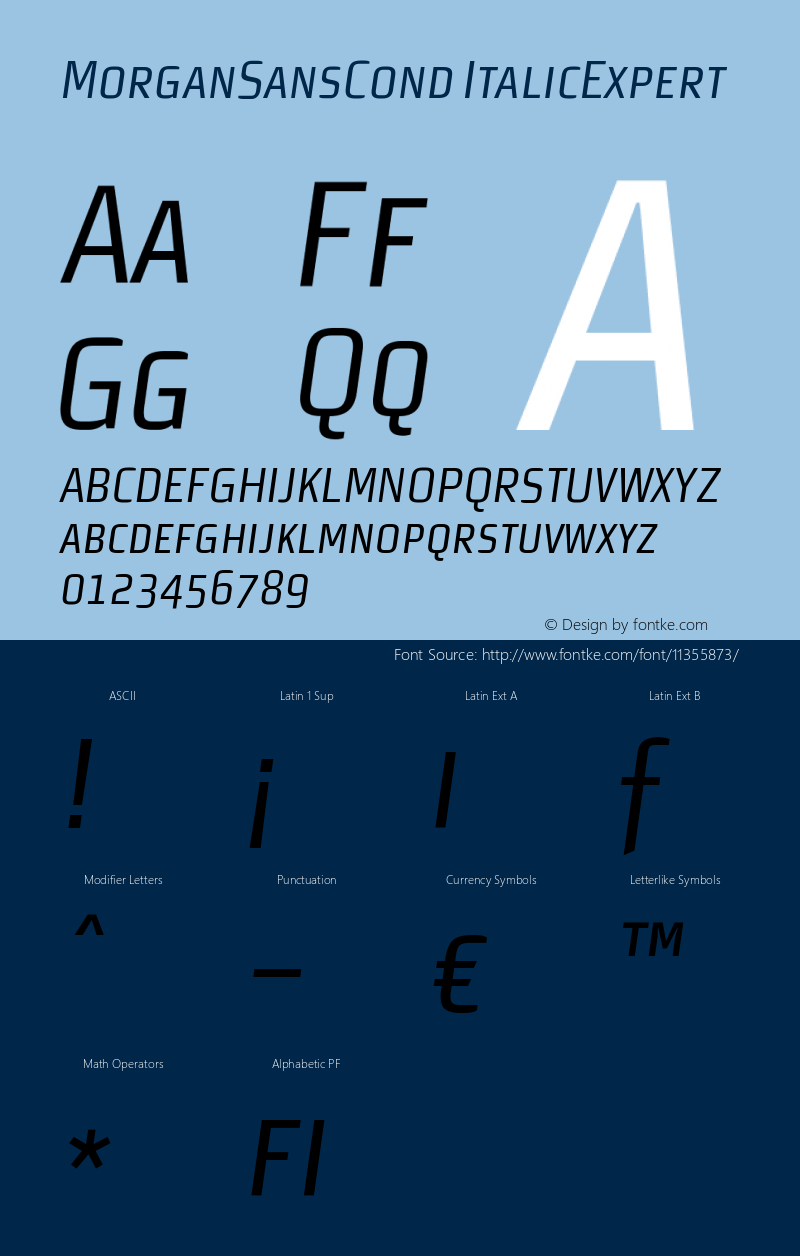 MorganSansCond ItalicExpert Version 002.000 Font Sample