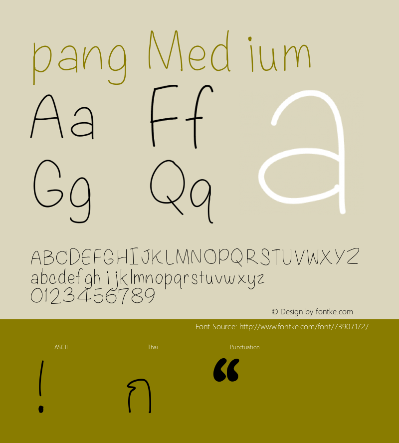 pang Version 001.000 Font Sample